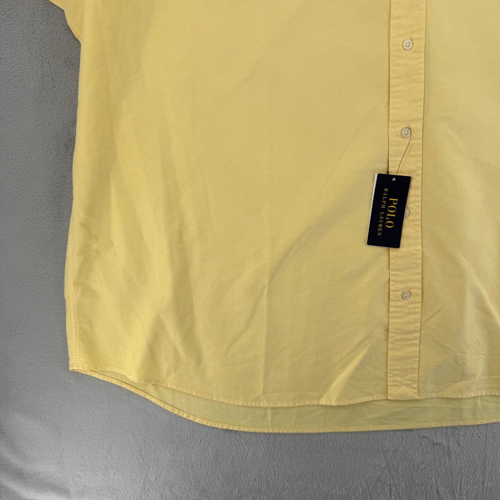 Polo Ralph Lauren Oxford Button Down Shirt Big & Tall Men 4XB Yellow Cotton NWT - Picture 10 of 16